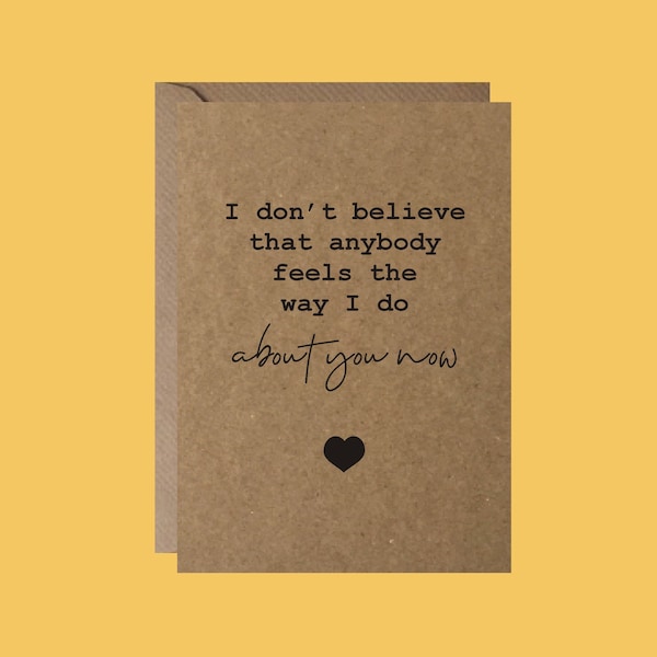 I don't believe - Anniversary Card | Greetings Card, Oasis, Hearts, For Him For Her, Romantic, A6