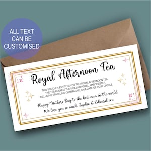 Vale de regalo personalizado, tarjeta de regalo, billete,