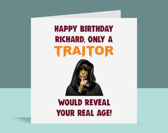 Funny Traitor Birthday Card for Boyfriend, Husband, Girlfriend, Wife, Faithful, Claudia Winkleman, TV Show