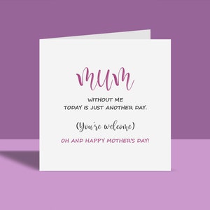 Mamá, eres bienvenida / Tarjeta de felicitación, Día de la Madre, Corazón, Para ella, Divertida, A6