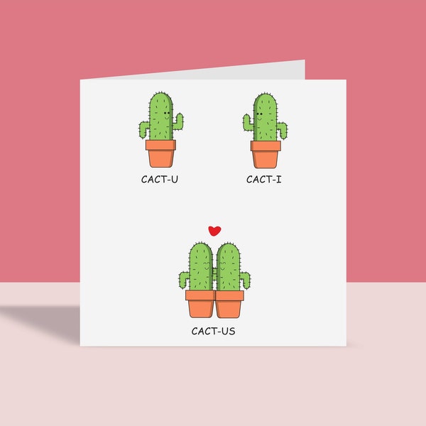 Cactus - Funny Anniversary Card  | Greetings Card, Love, Hearts, For Him For Her, Romantic, A6