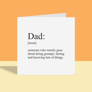 Tarjeta del Día del Padre / Tarjeta de cumpleaños con la definición de papá / Tarjeta para papá / Tarjeta para papá / Tarjeta de cumpleaños para papá / Gracias papá / Tarjeta de cumpleaños para papá