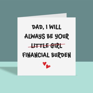 Carga financiera: tarjeta de felicitación para el día del padre, cumpleaños o para él, tamaño A6