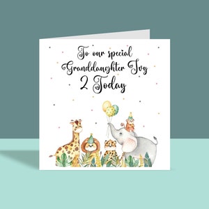 Jungle Animals - Greeting Card | Personalised, Relation, Name, Age,