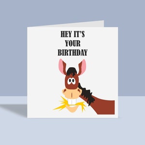 Caballo - Tarjeta de cumpleaños divertida / Tarjeta de felicitación, Feliz cumpleaños, Para él, Para ella, A6