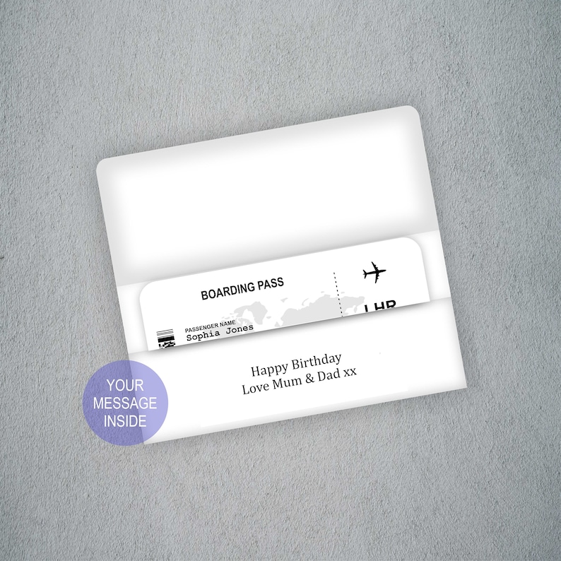 Personalised Custom Gift Airline Ticket , Boarding Pass, Gift Card, image 4