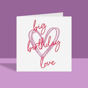 Gran amor - Tarjeta de felicitación / Tarjeta de cumpleaños, Corazones, Amor, Para ella, Para él, A6