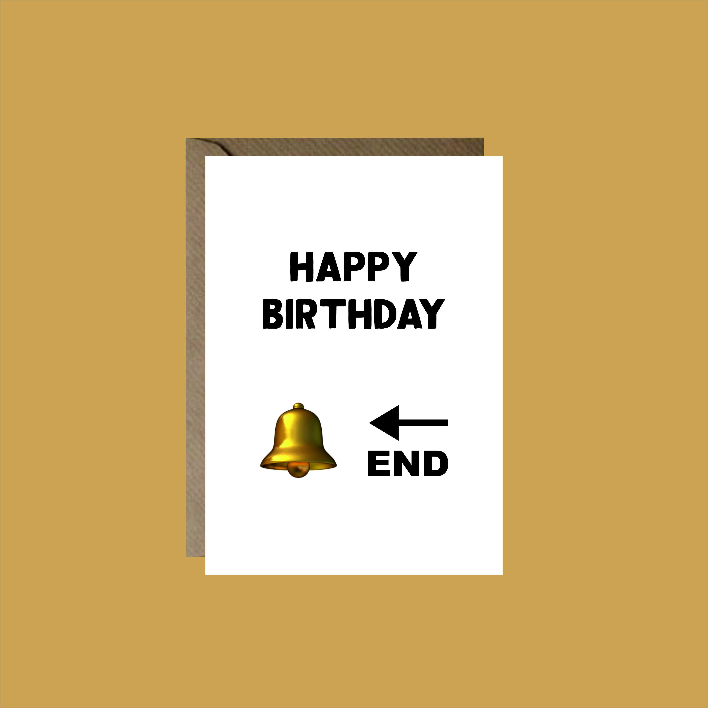 Happy Birthday Bell End Greeting Card Cheeky Happy Etsy UK