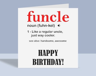 Funcle Greeting Card Birthday Card Funny Card for Him - Etsy Funcle Greeting Card Birthday Card Funny Card for Him - Etsy