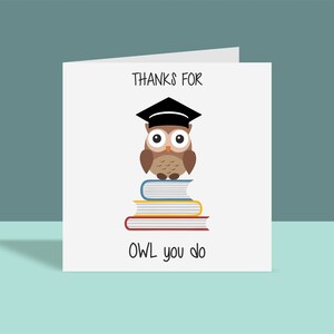 Merci pour chouette que vous faites | Enseignant, merci, hibou, pour lui, pour elle, A6
