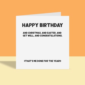 Todo en uno: tarjeta de felicitación de cumpleaños divertida, feliz cumpleaños, para múltiples ocasiones, tamaño A6