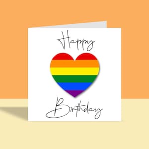 coeur d'amour arc-en-ciel - carte de joyeux anniversaire | Carte de voeux, amour, coeurs, coloré, A6