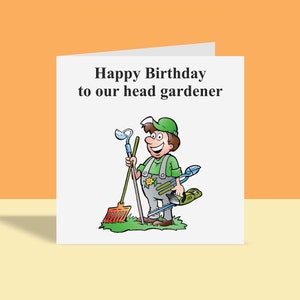Anniversaire de jardinier en chef - Carte de voeux | Carte d'anniversaire dessin animé, A6