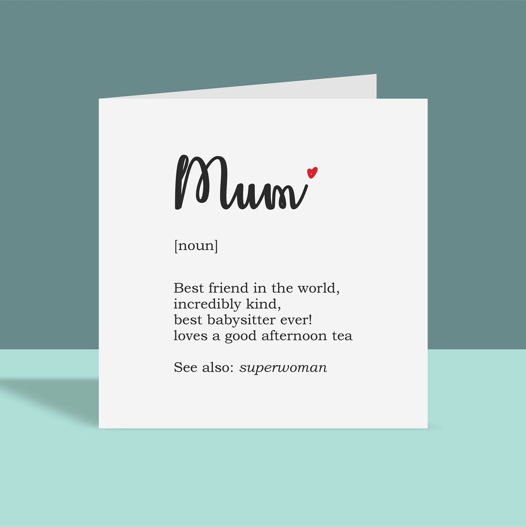 Mum Noun Superwomen Happy Mothers Day Heart for Her - Etsy
