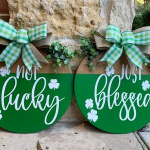 St. Patrick's Day Door Hanger, not lucky just blessed wreath, double Door Hanger, Front Door Decor, st. Patrick's Day decor, double door