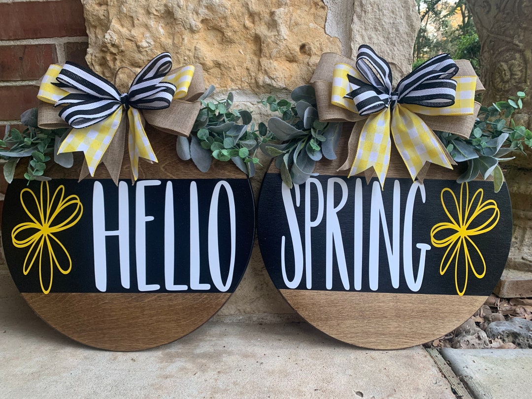 Hello Spring Double Door Hanger, Double Door Spring Wreath, Spring ...