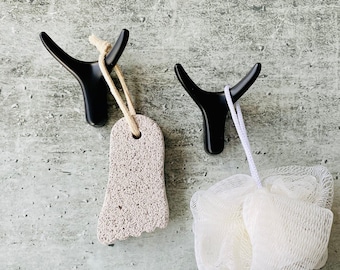 solid coat hook, hook double hook coat hook wall hook black