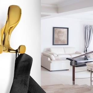Wall hook gold wardrobe, coat hook, hook hallway wardrobe, heavy zinc casting