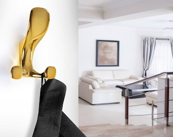 Wall hook gold wardrobe, coat hook, hook hallway wardrobe, heavy zinc casting