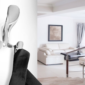 Wall hooks, coat hooks, towel holder, coat hook silver, high-quality zinc casting