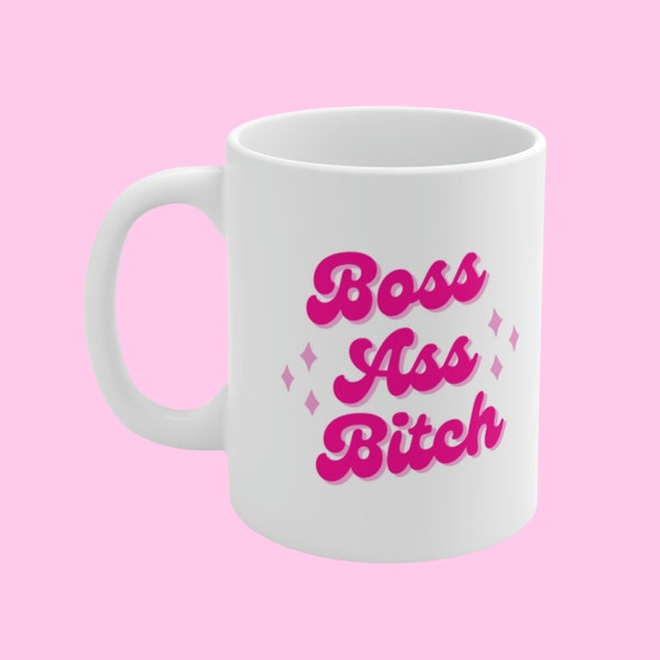 Boss Ass Bitch Pink Manifestation Mug | Girl Boss Babe Female Entrepreneur Gift CEO Boss Lady Coffee Cup Gift for her Girl Boss Gift