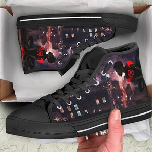 Spider Man Shoes Into The Spider Verse Hi Tops Custom Movie | Etsy