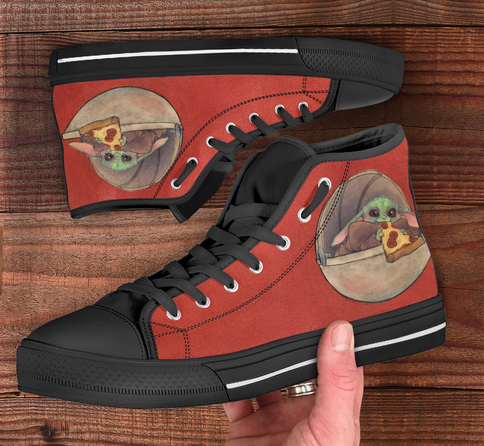 Baby Yoda Hi Tops Zapatos de película personalizados Etsy