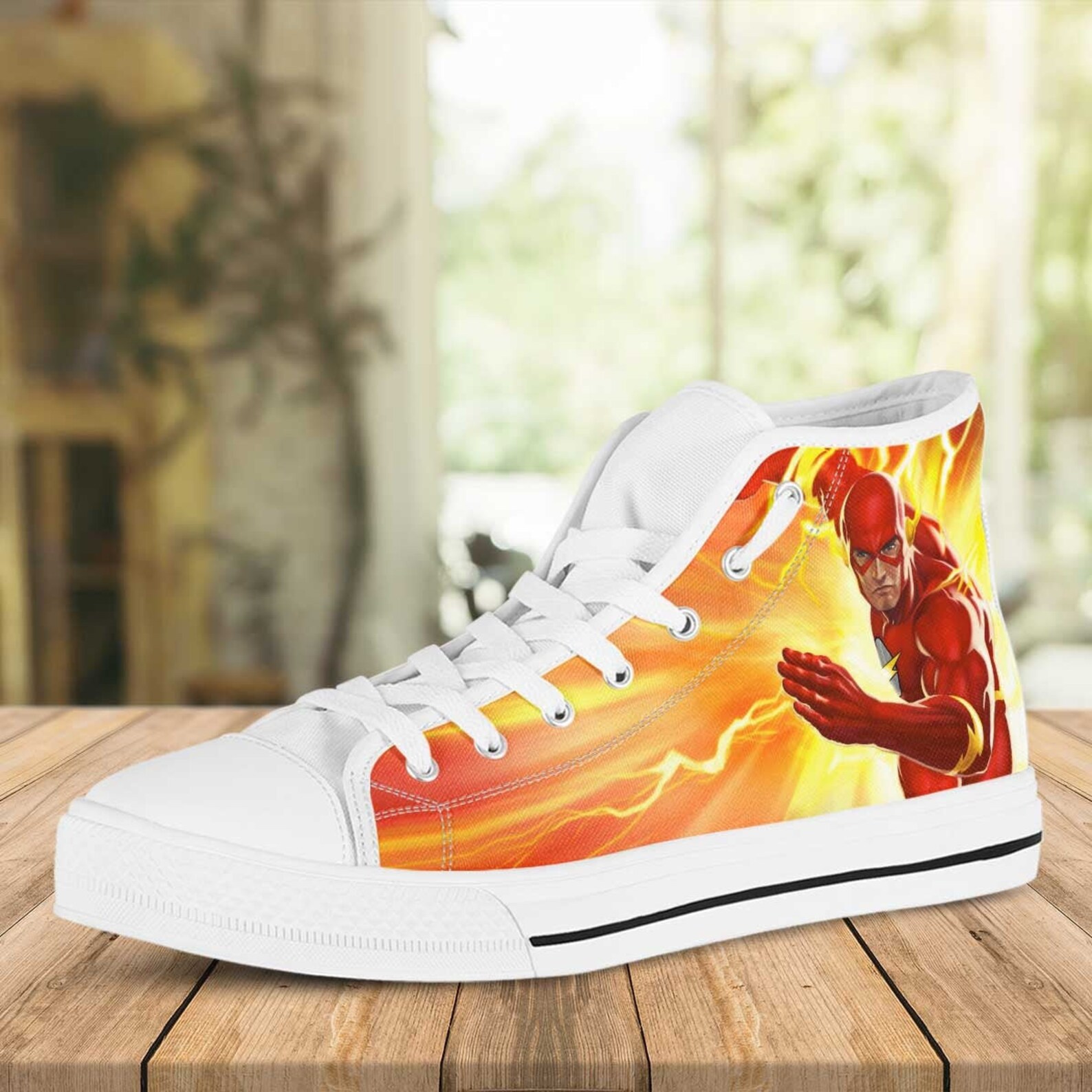 The Flash Shoes The Flash High Top Sneaker Fan Converse Etsy