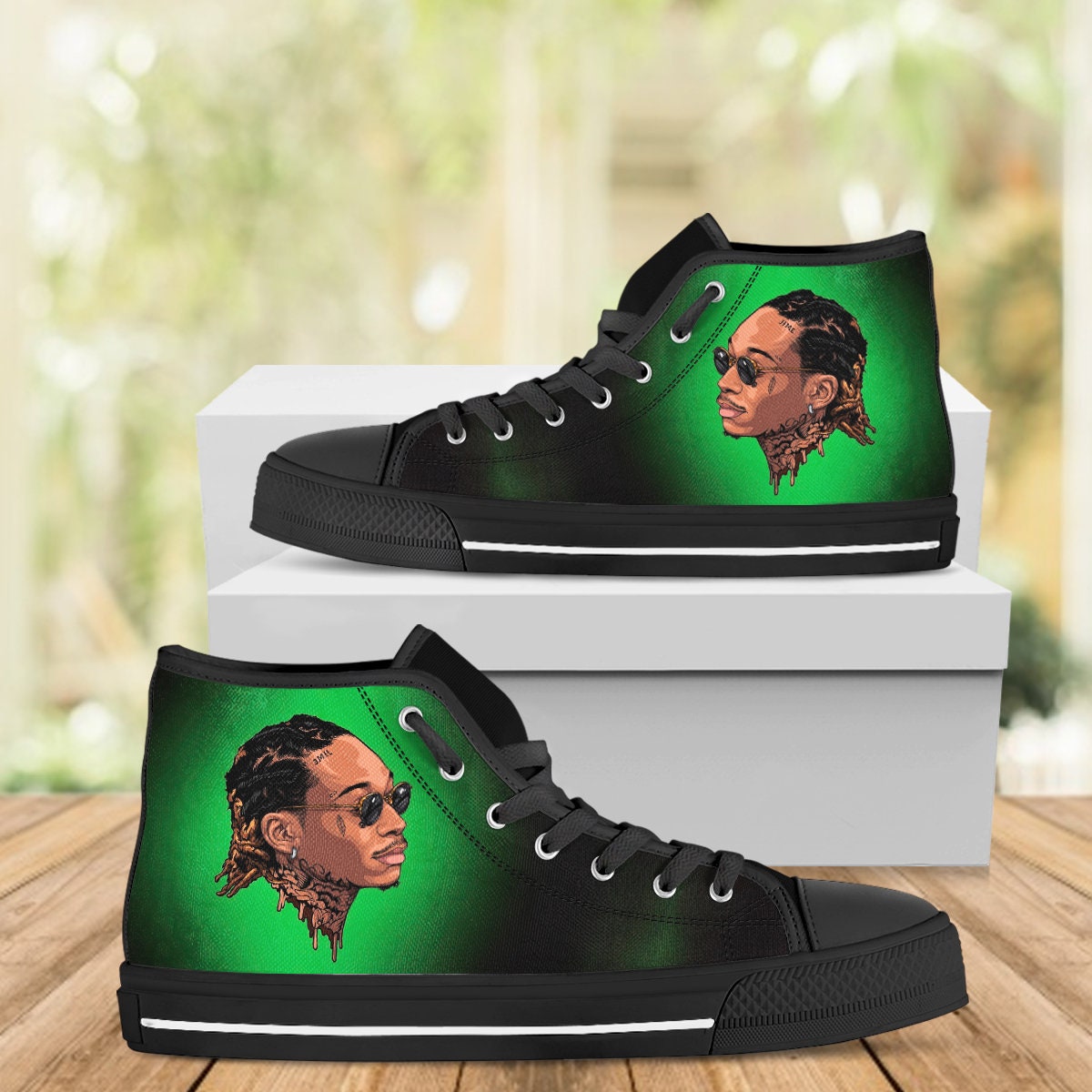 Wiz Khalifa Custom Hightops Musician Shoes Custom Music | Etsy