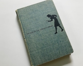 Wydanie z 1949 r. książki Nancy Drew „The Clue of the Leaning Chimney” || Książka w twardej oprawie || Carolyn Keene