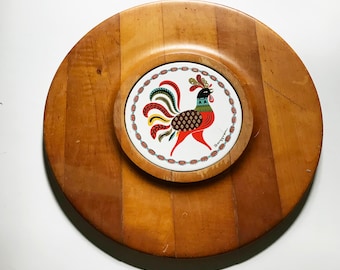 Bergrren Swedish Farmhouse Rooster Okrągły Dekor Ścienny Do Wiszenia