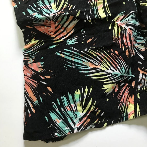 Mudd 90's Tropical Neon Palm Tree Print Crop Top - image 6