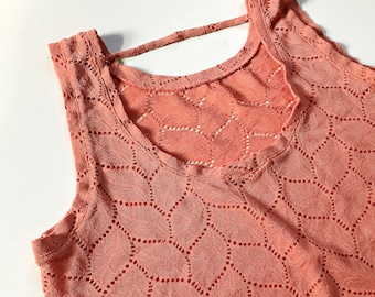 Y2K Coral Leaf Pattern Tank Top z wycięciem na plecach || Wielkanoc || Dzień Matki