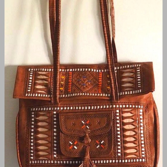 Authentic Moroccan Leather Bag Vintage Women Bag Handmade Etsy