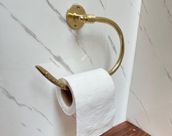 toilet paper holder, unlacquered brass, Hanger Towel in Solid Brass