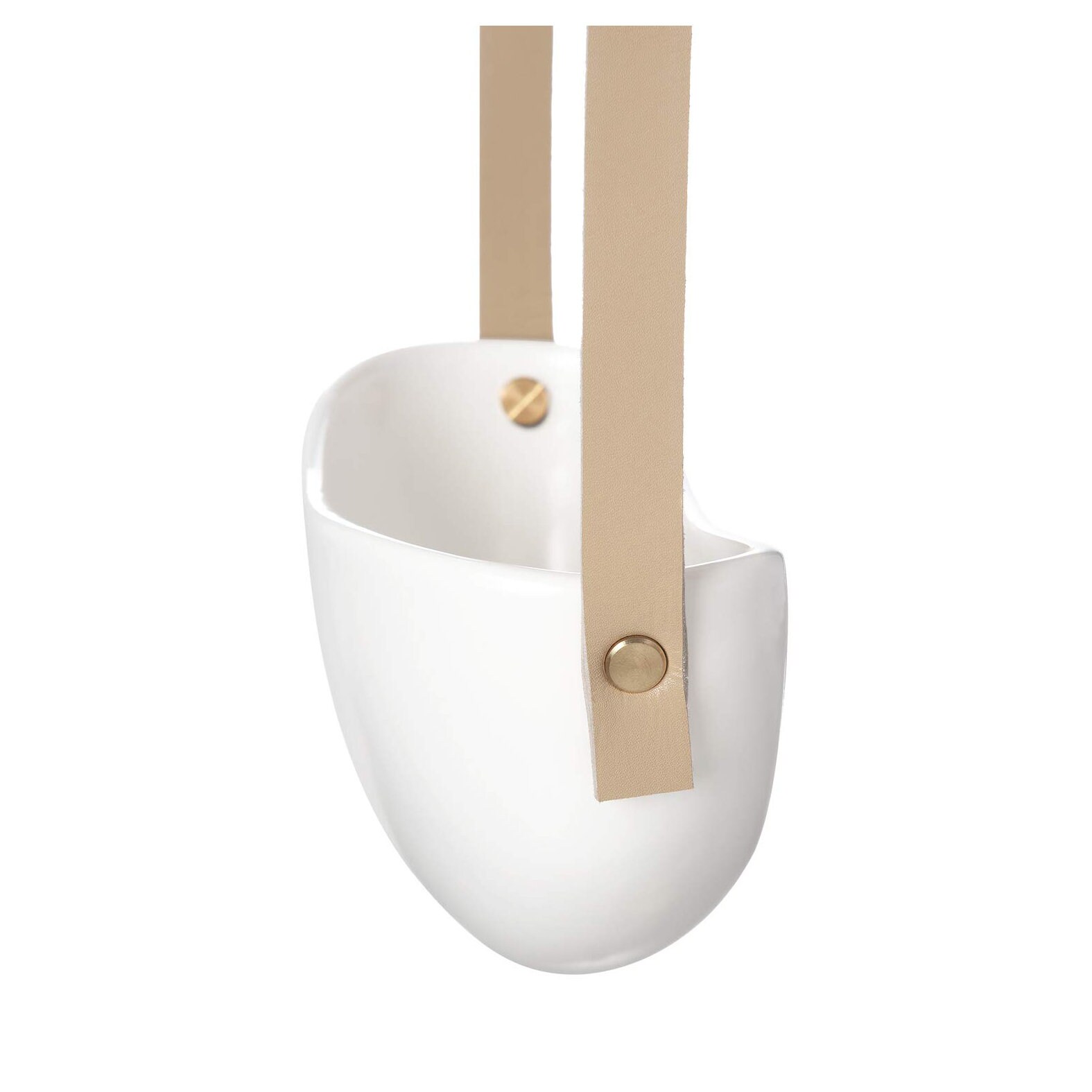 3 Tier Ceramic Wall Hanging Planter Pot Leather Strap Etsy