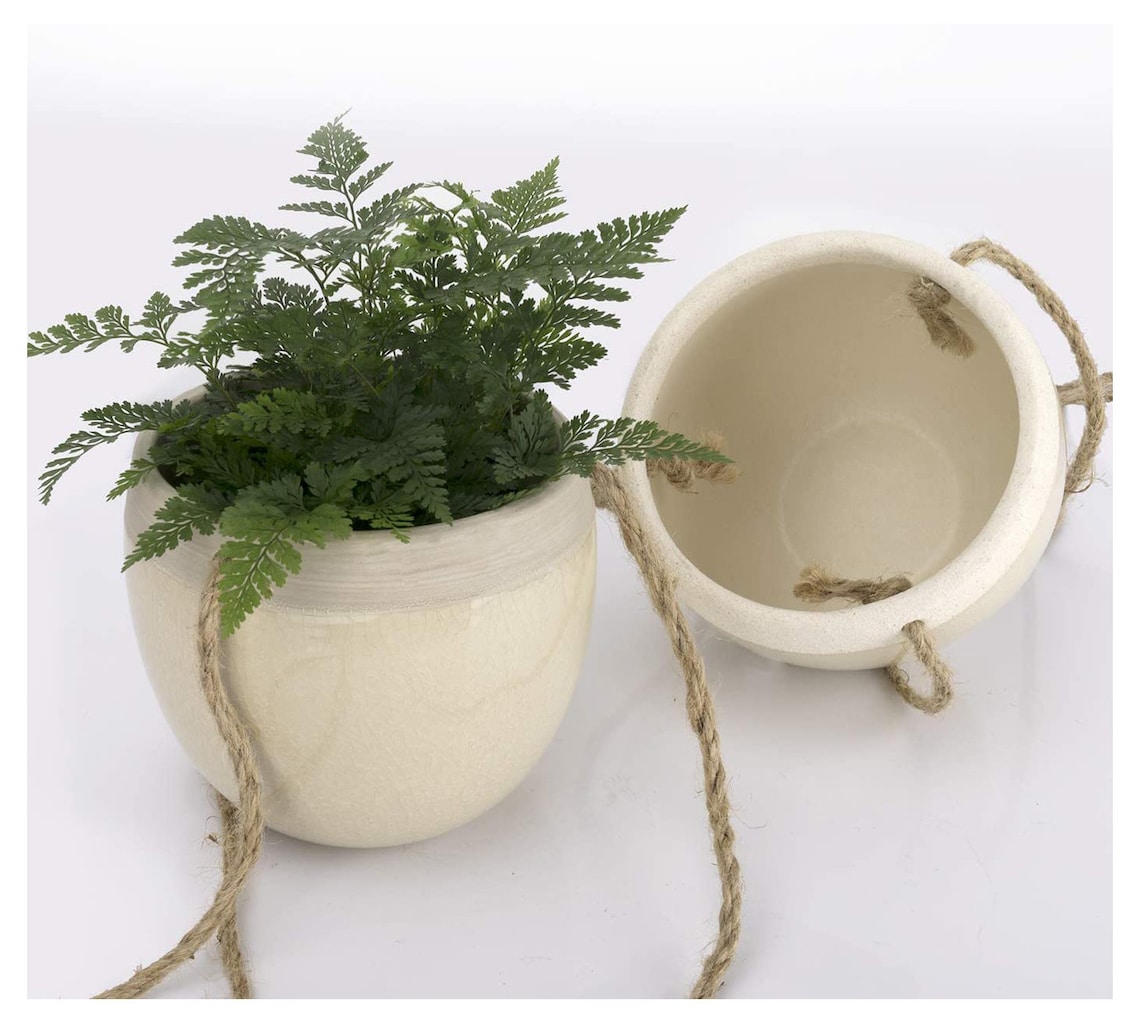 Set of 2 5.5 Inch Hanging Ceramic Planter Plant Pots Etsy