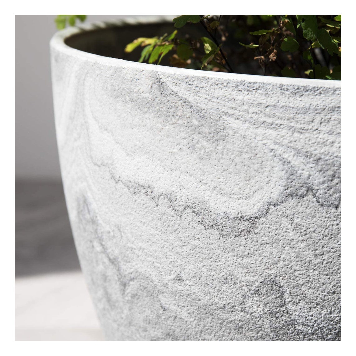 Set of 2 11.3 inch Marble Gray Grey Large Planter Plant Pots Etsy