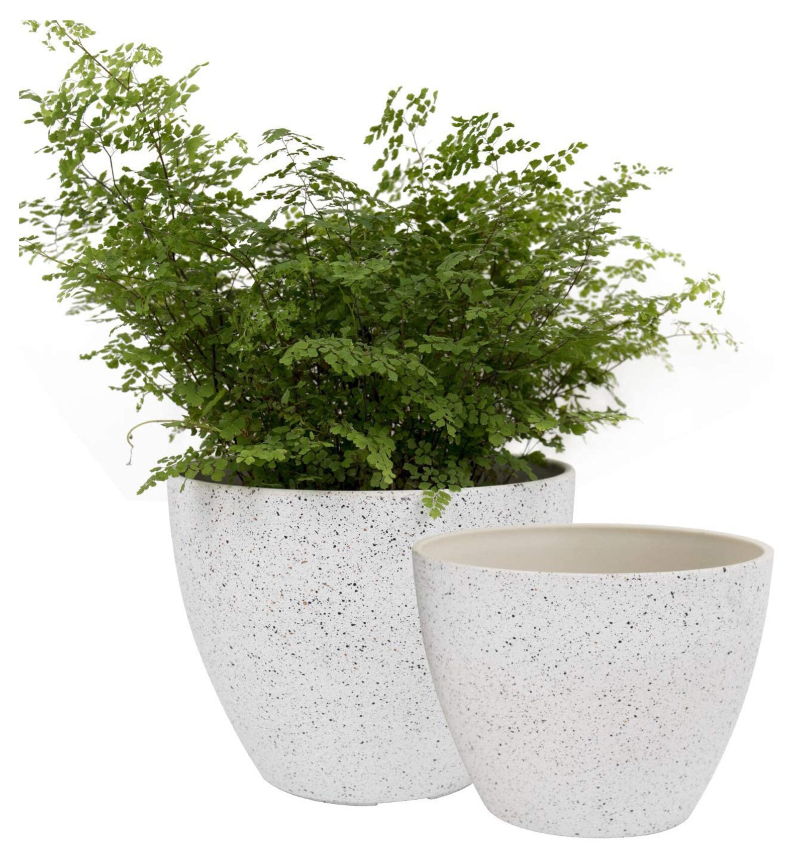 Set of 2 SPECKLED WHITE Planter Plant Pots Planters Plants Etsy