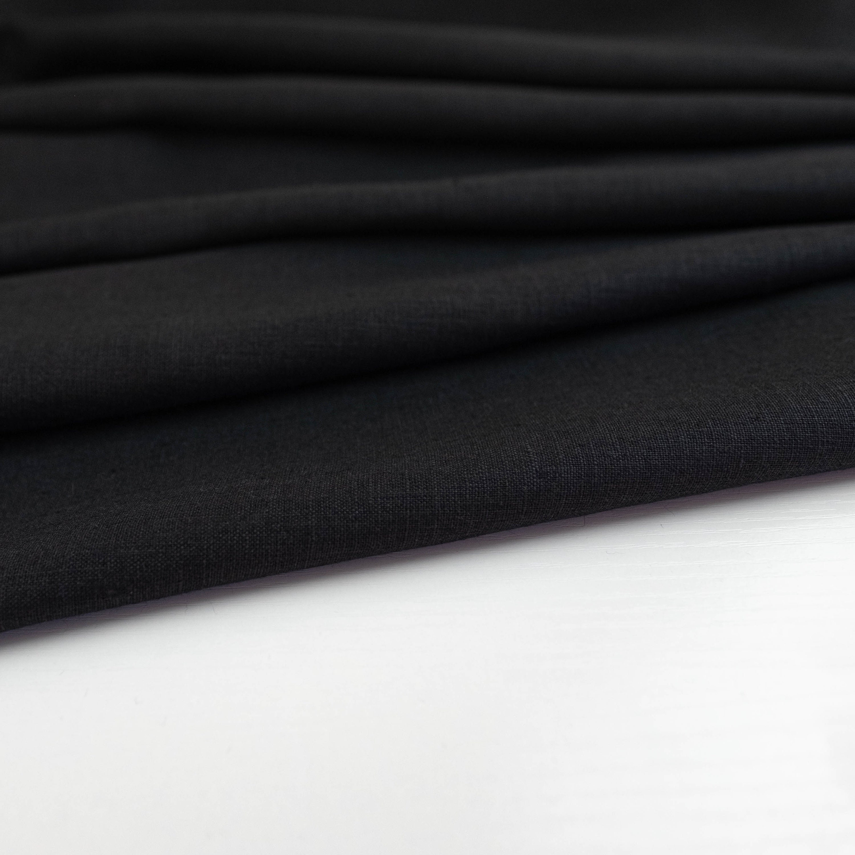 Black Linen Fabric. Medium Weight Linen Fabric. 100 Linen. Etsy UK