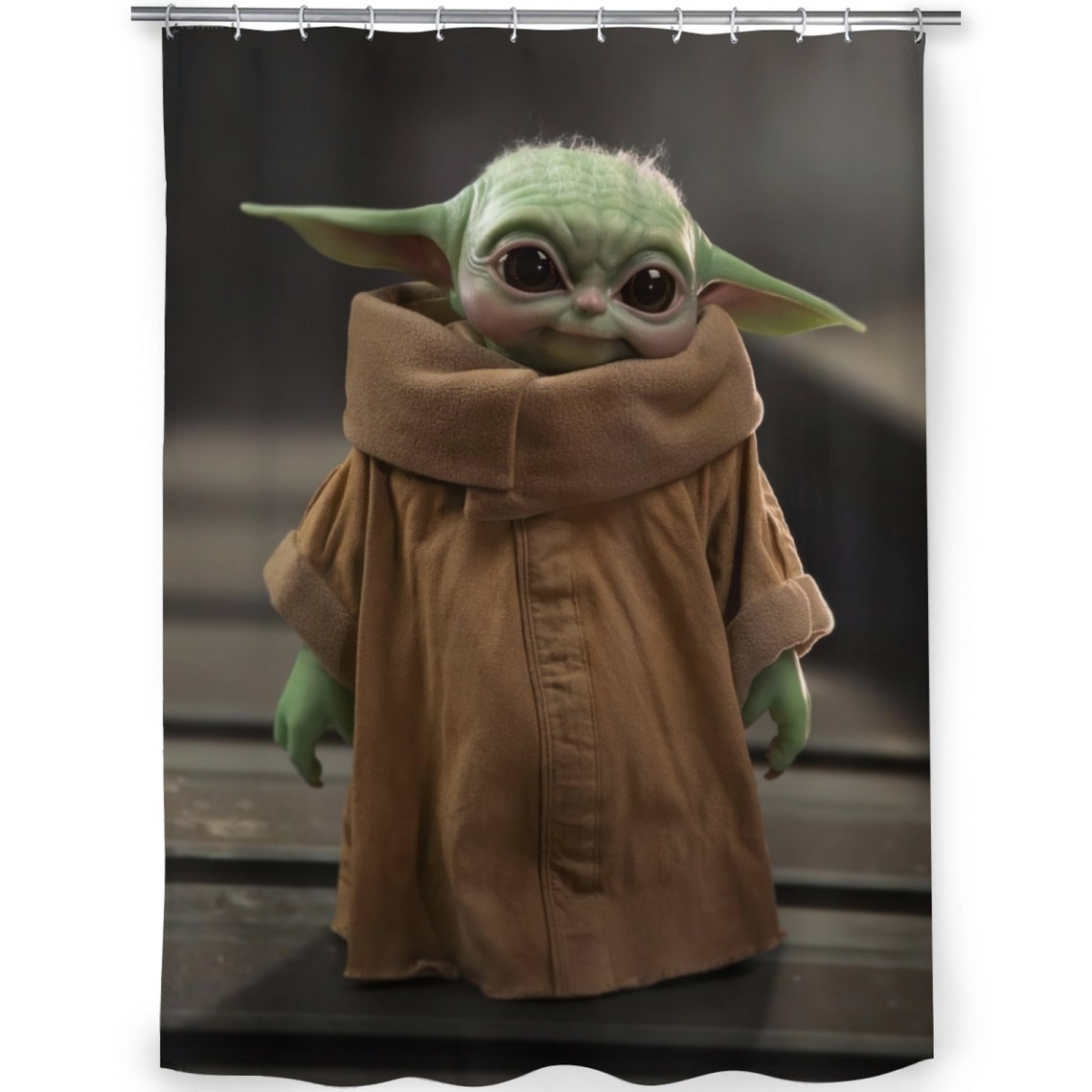 Baby Yoda shower curtain Star Wars Master Yoda Warming Etsy