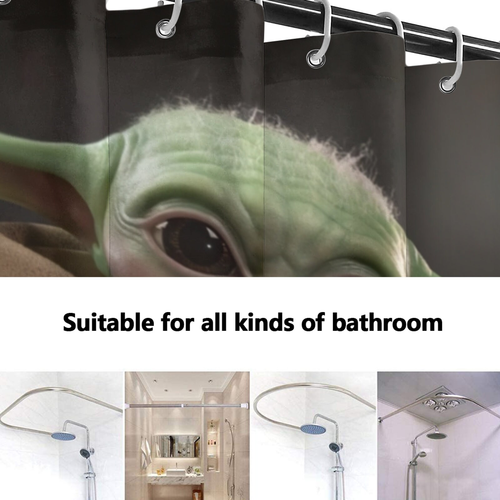 Baby Yoda shower curtain Star Wars Master Yoda Warming Etsy