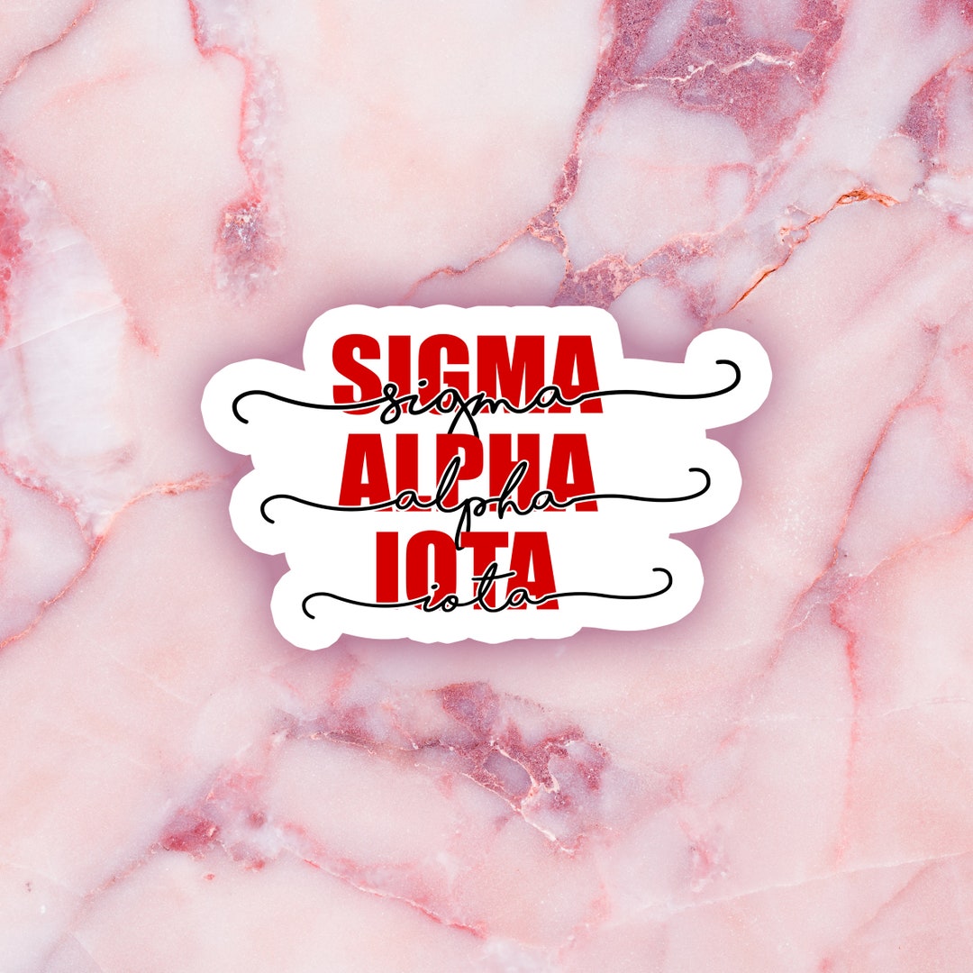 Sigma In Cursive Bold and Cursive Text, Sigma Alpha Iota, Single Sticker - Etsy