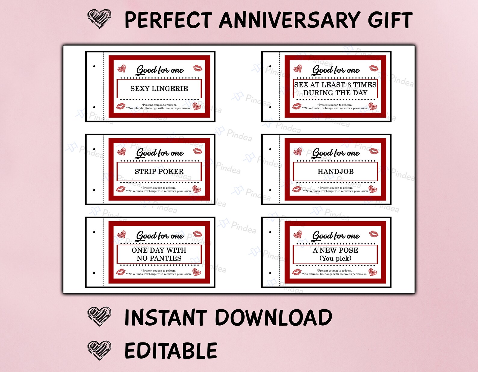 Coupon Book Printable for Him Husband Boyfriend Etsy