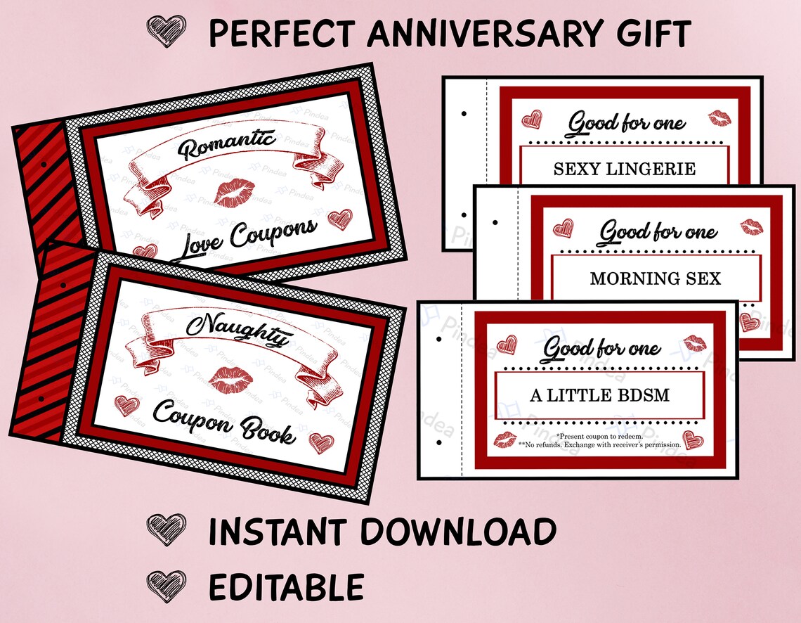 Coupon Book Printable for Him, Husband, Boyfriend, Anniversary ...
