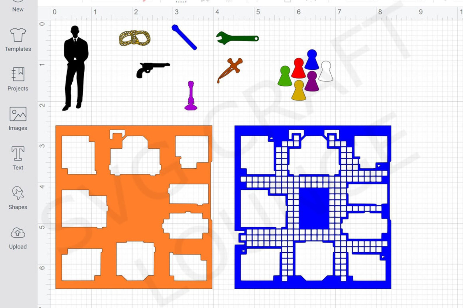 Cluedo Inspired Game Pieces SVG Cutting File Digital Etsy UK