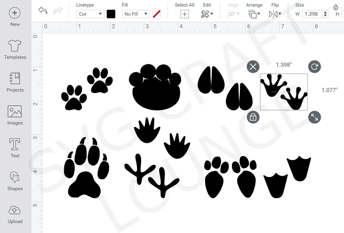 Animal Footprints Printable and cut file digital download svg Etsy