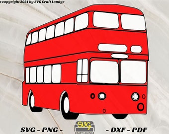 London Bus Sketch  svg - dxf - png - pdf |  template | Cricut - Silhouette | Digital File