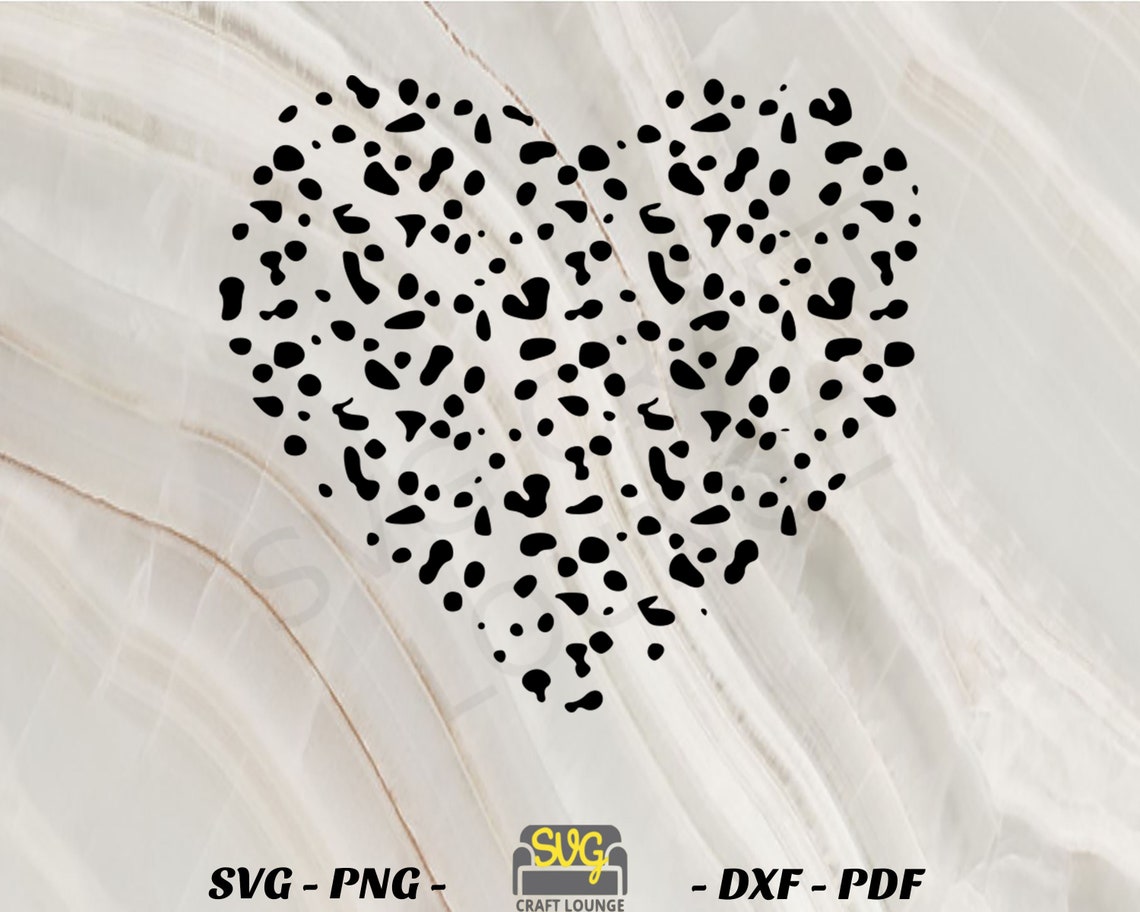 Dalmatian Heart SVG Cutting File Digital Download File Also Etsy