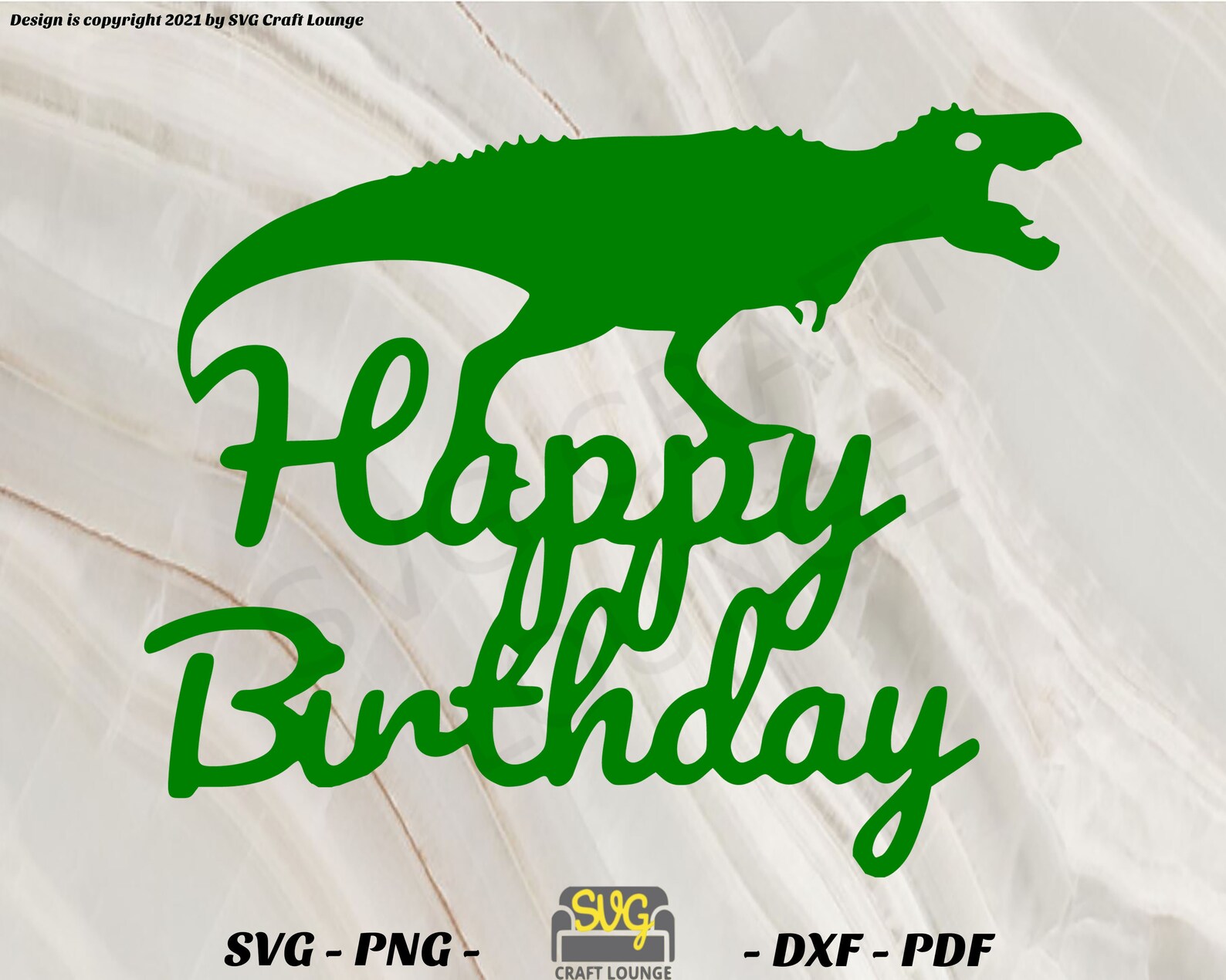Happy Birthday Dinosaur Cake Topper Digital Download - Etsy